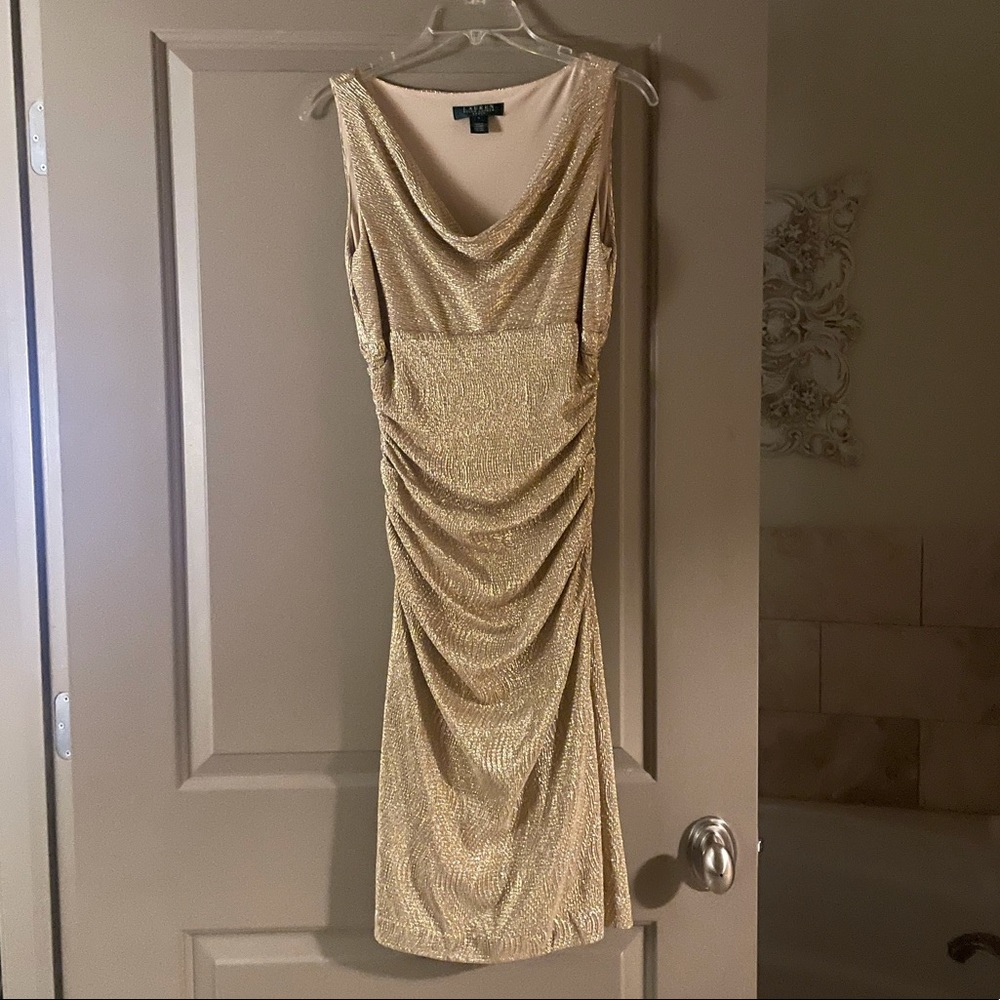 Metallic Gold Cocktail Dress